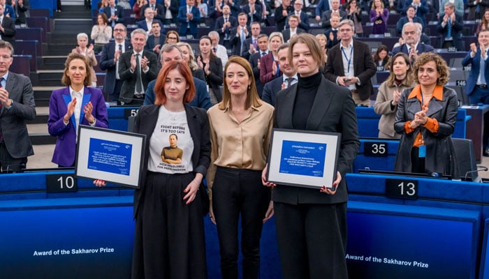 یورپین پارلیمنٹ کا 2025 کا سخاروف پرائز اندرزیج پوکزوبٹ اور مزیا اماگلوبیلی کو مل گیا