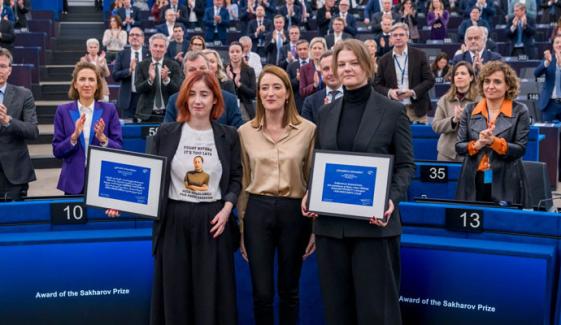 یورپین پارلیمنٹ کا 2025 کا سخاروف پرائز اندرزیج پوکزوبٹ اور مزیا اماگلوبیلی کو مل گیا