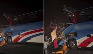 کراچی آنے والی بس حادثے کا شکار، 7 مسافر زخمی