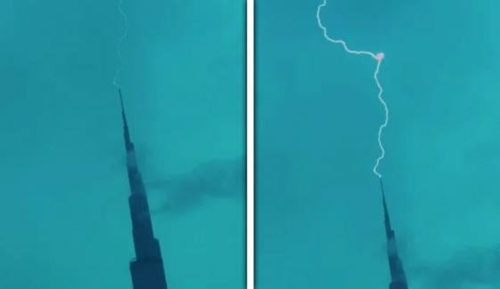 برج خلیفہ پر آسمانی بجلی گرنے کی ویڈیو وائرل