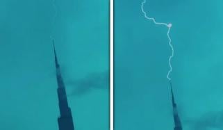 دبئی: برج خلیفہ پر آسمانی بجلی گرنے کی ویڈیو وائرل