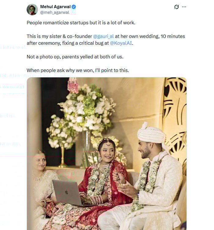 بھارت: دلہن کا شادی کے دوران بھی کام، تعریف اور تنقید دونوں کا سامنا