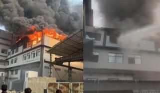 کراچی: لانڈھی کی فیکٹری میں لگی آگ پر قابو پا لیا گیا