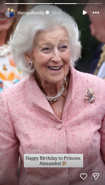 King Charles wishes happy birthday to Princess Alexandra with adorable photo