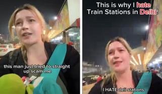 کینیڈین سیاح خاتون دہلی ریلوے اسٹیشن پر دھوکا دہی سے بال بال بچ گئی: ویڈیو وائرل