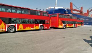 کراچی میں ڈبل ڈیکر بس سروس کا آغاز ہو گیا