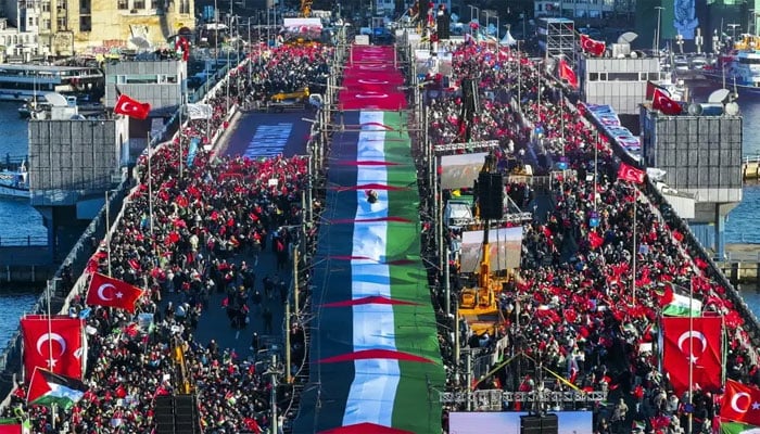استنبول میں فلسطین کے حق میں تاریخ ساز عوامی مظاہرہ، پانچ لاکھ سے زائد افراد شریک