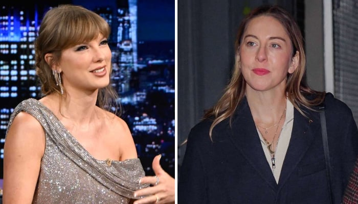 Taylor Swift sparkles in glittering golden gown at Este Haim’s wedding