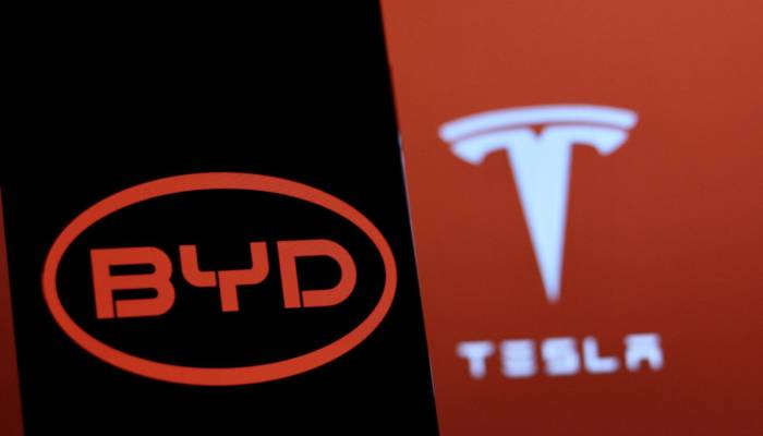 Tesla stock falls as BYD overtakes in global EV sales