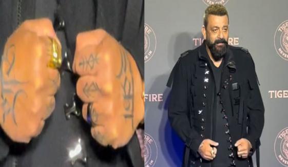 سنجے دت کے ہاتھ پر موجود ٹیٹو کے چرچے