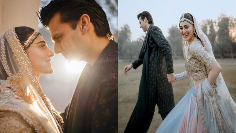 Hina Afridi, Taimoor Akbar drop jaw-dropping mehndi photoshoot images