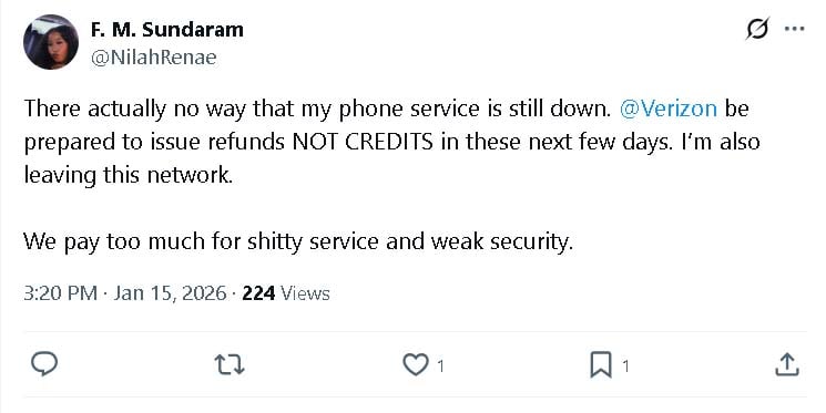 Verizon fixes major outage, announces account credits for affected users