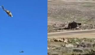 اسرائیلی فوج کا خراب جنگی ہیلی کاپٹر ریسکیو کے دوران گر کر تباہ