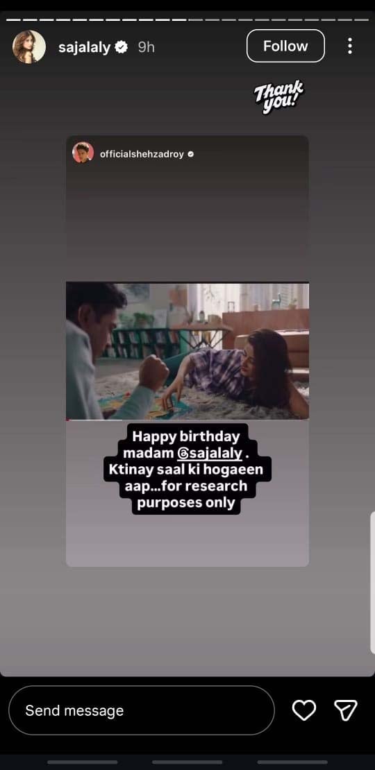 Sajal Aly marks 32nd birthday, celebrities extend wishes on Instagram