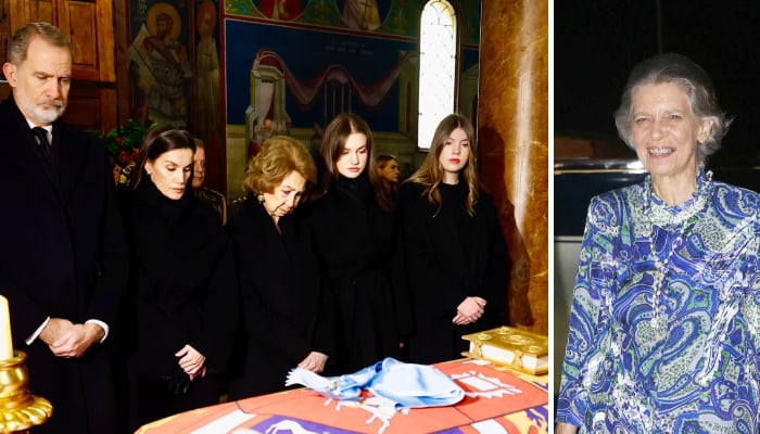 Spanish Royals make somber appearance at Princess Irene of Greece’s memorial
