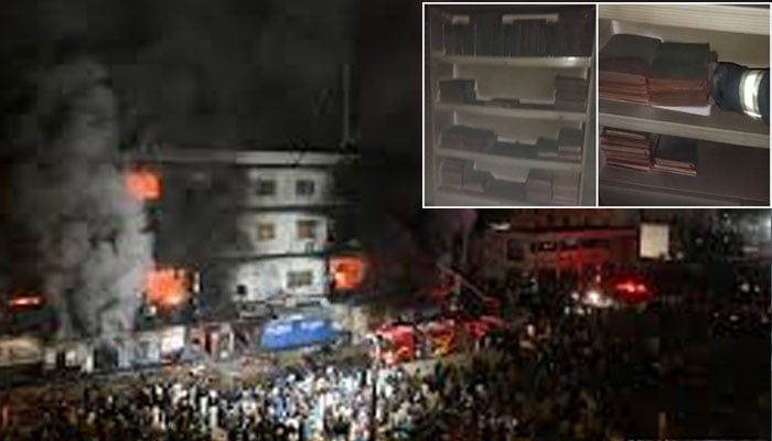 کراچی:  گل پلازہ میں آگ سے مسجد اور قرآن پاک محفوظ