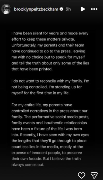 P.C.: Brooklyn Beckham/Instagram Stories