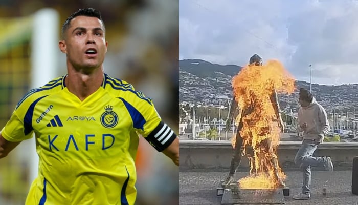 Cristiano Ronaldo statue set on fire in hometown, police make swift arrest