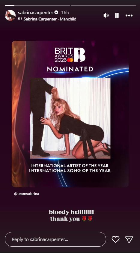 P.C. Instagram/sabrinacarpenter