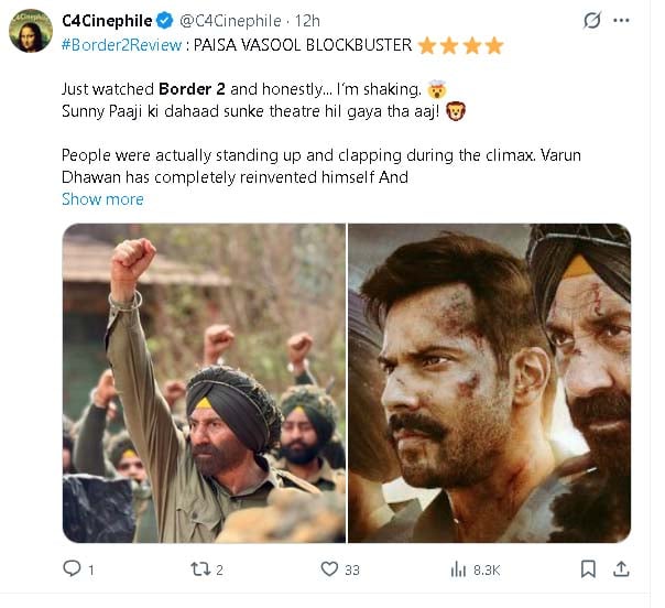 Border 2 evokes patriotism among Indians, receives mixed reviews
