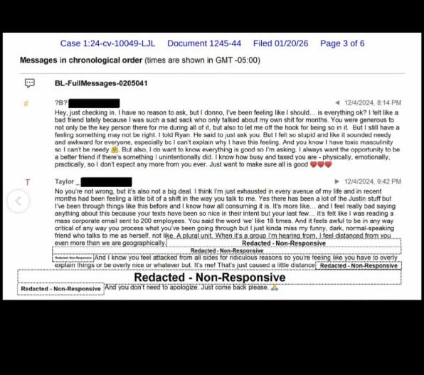 Taylor Swift takes bold step to protect peace as Blake Lively texts go viral