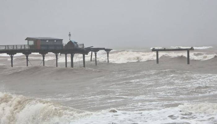 Teignmouth Grand Pier partly destroyed amid severe Storm Ingrid