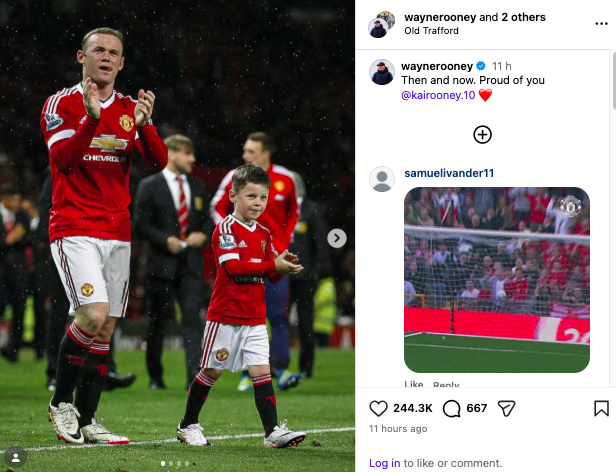 Wayne Rooney beams with pride as son Kai make Old Trafford debut