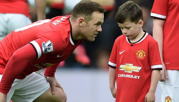 Wayne Rooney beams with pride as son Kai make Old Trafford debut
