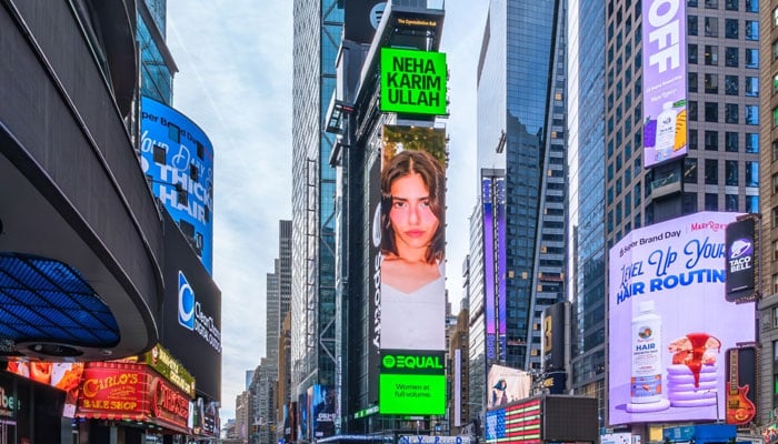 Neha Karim celebrates as she shines as EQUAL Pakistan Ambassador at Times Square
