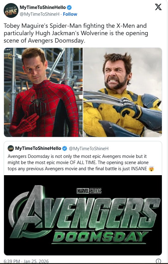 Avengers: Doomsday set to release in December 2026