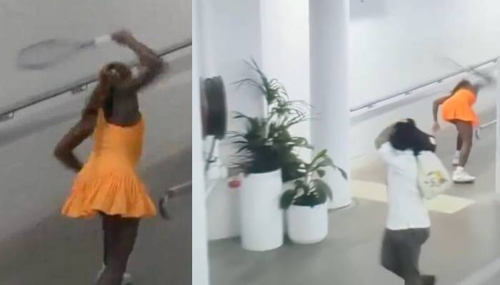 Coco Guaff smashes racket in frustration after crushing loss to Svitolina