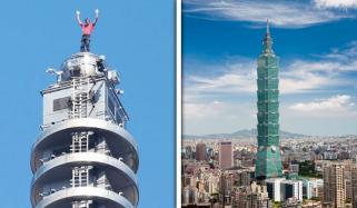 امریکی کوہ پیما رسیوں کے بغیر تائیوان کی بلند ترین عمارت تائی پے 101 پر چھڑ گیا