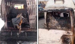 کراچی: اسٹار گیٹ کے قریب اسکول وین میں آتشزدگی، دھویں سے 5 بچے متاثر