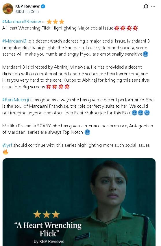 Mardaani 3’ reviews: Film takes solid start at box office