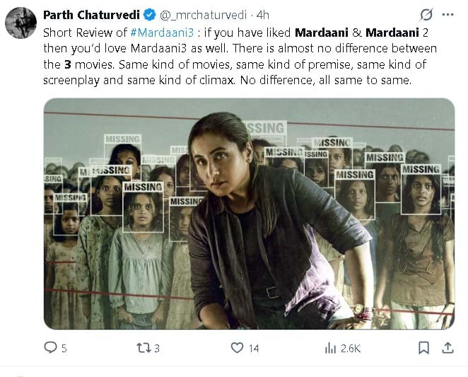 Mardaani 3’ reviews: Film takes solid start at box office