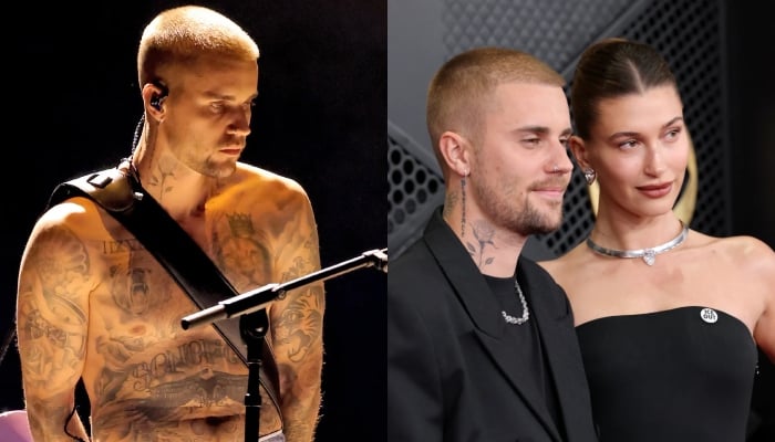 Hailey Bieber melts over Justin Bieber’s steamy shirtless Grammys moment