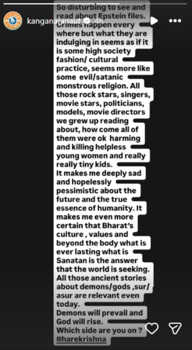 P.C.: Kangana Ranaut/Instagram Stories