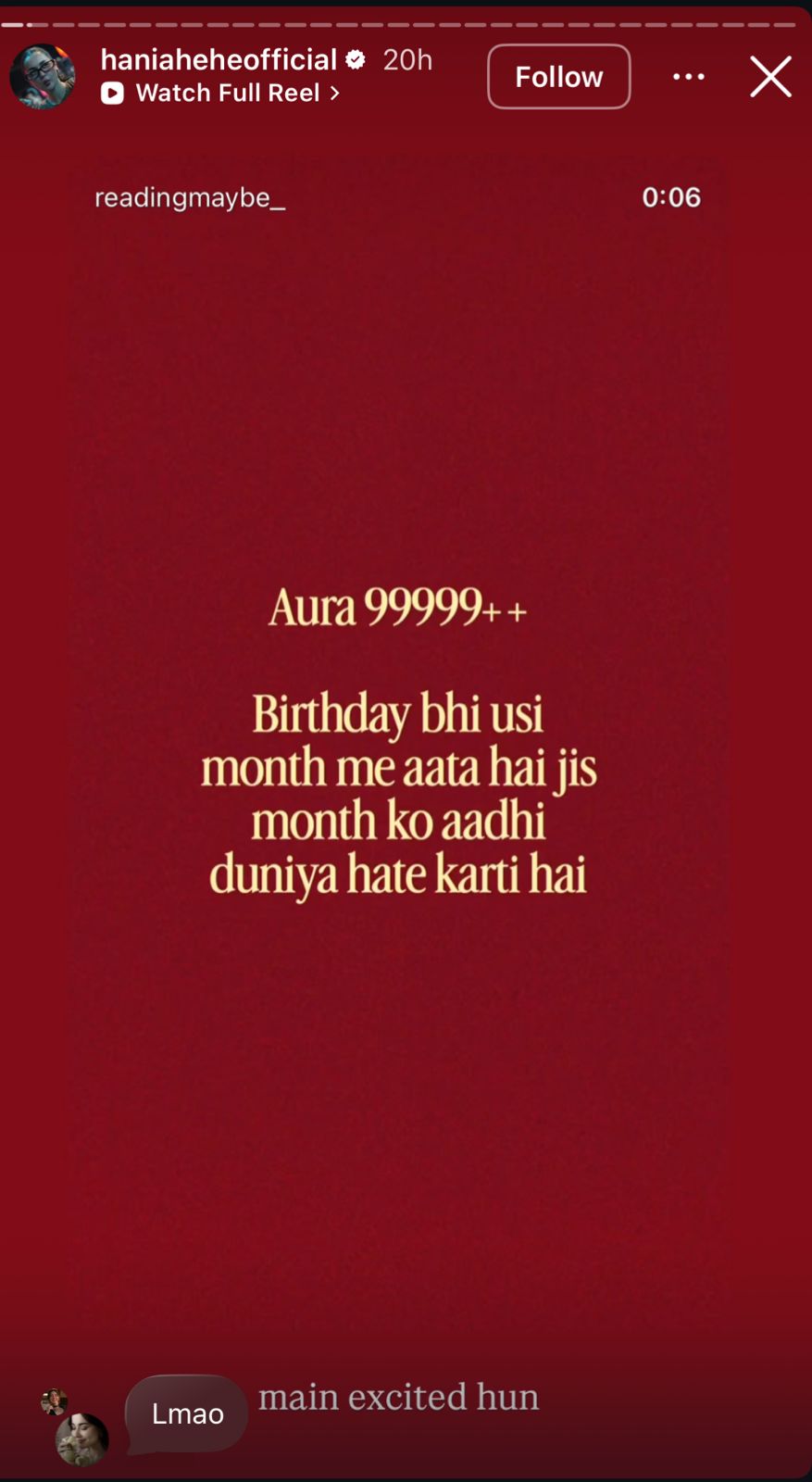 Hania Aamir shares funny take on why people hate February, her birth month