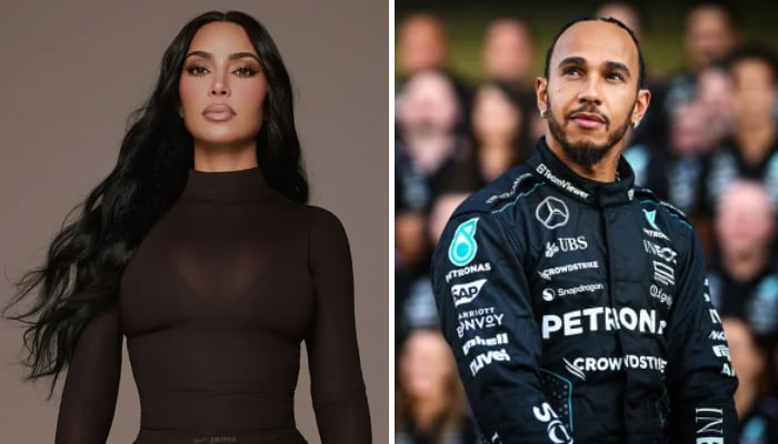 Kim Kardashian debuts plunging black look after romantic trip with Lewis Hamilton