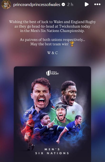 Kensington Palace shares Kate, William’s joint message ahead of rugby face off