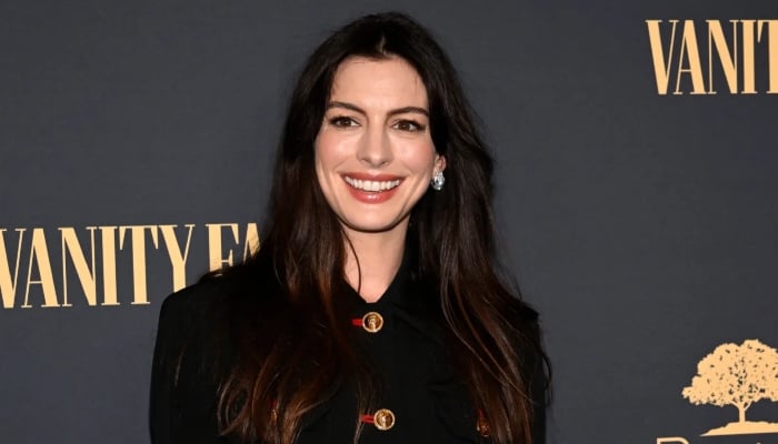 Anne Hathaway pokes fun at her own film while announcing Netflix debut