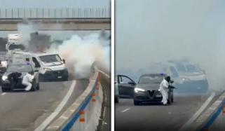 اٹلی میں ڈرامائی انداز سے ڈکیتی، ڈاکوؤں کی کیش وین کو لوٹنے کی کوشش