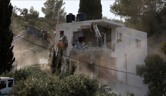 اسرائیل نے جنوبی سلوان میں 14 فلسطینی عمارتیں خالی کراکر گرانا شروع کردیں