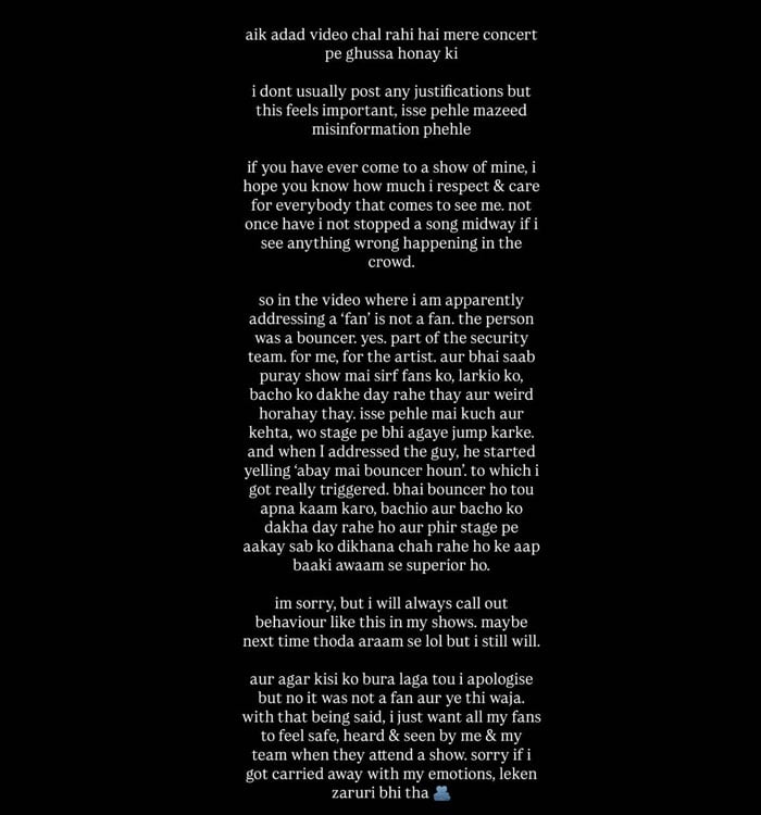 اسٹیج پر برہمی کا اظہار، عاصم اظہر نے وضاحت پیش کردی