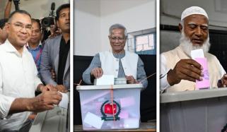 بنگلادیش انتخابات: محمد یونس, شفیق الرحمان اور طارق رحمان نے ووٹ ڈال دیا