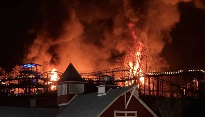 SkyLand Ranch fire destroys two barns early morning