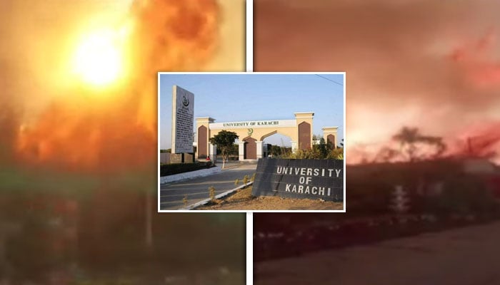 جامعہ کراچی کی جھاڑیوں میں آگ لگ گئی، فائر بریگیڈ حکام