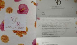 وجے، رشمیکا کی شادی کا دعوت نامہ منظر عام پر آگیا