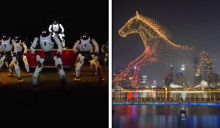چین: جشنِ بہاراں کے دوران ٹیکنالوجی کی شاندار نمائش، ڈانس کرتے روبوٹس اور ڈرون شو کے حیرت انگیز مناظر