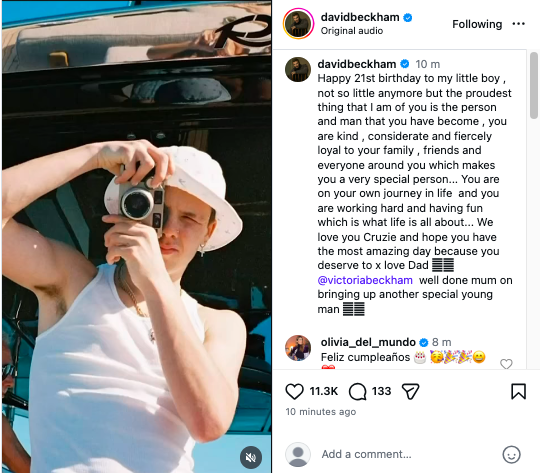 David Beckham calls son Cruz very special in birthday post amid Brooklyn feud